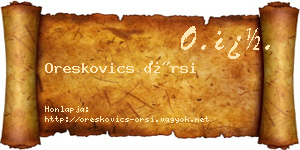 Oreskovics Örsi névjegykártya